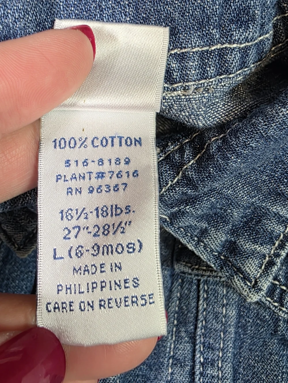 Vintage OshKosh B’gosh Baby Denim Jacket Scooter Dog 6-9M Blue USA